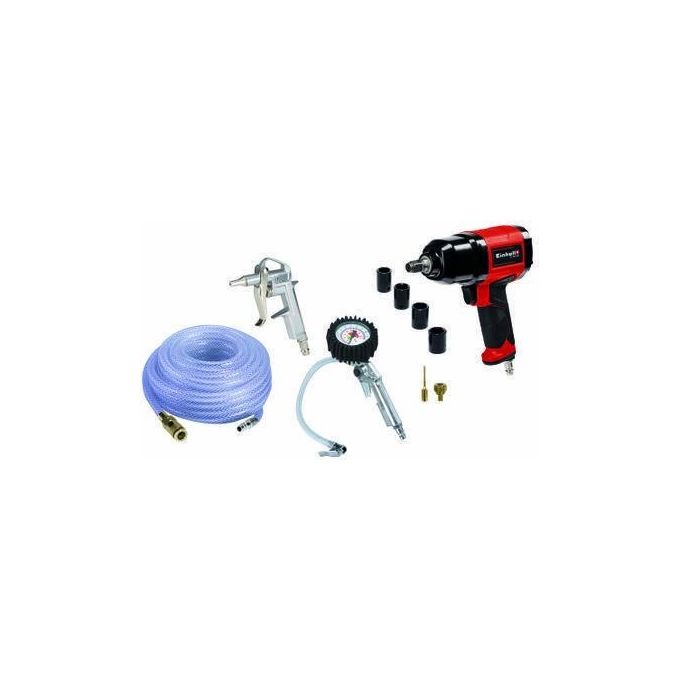 Einhell 4020577 Kit di accessori per compressori d'aria 10 pezzi con tubo 15 m pressione massima 8 bar colore Nero