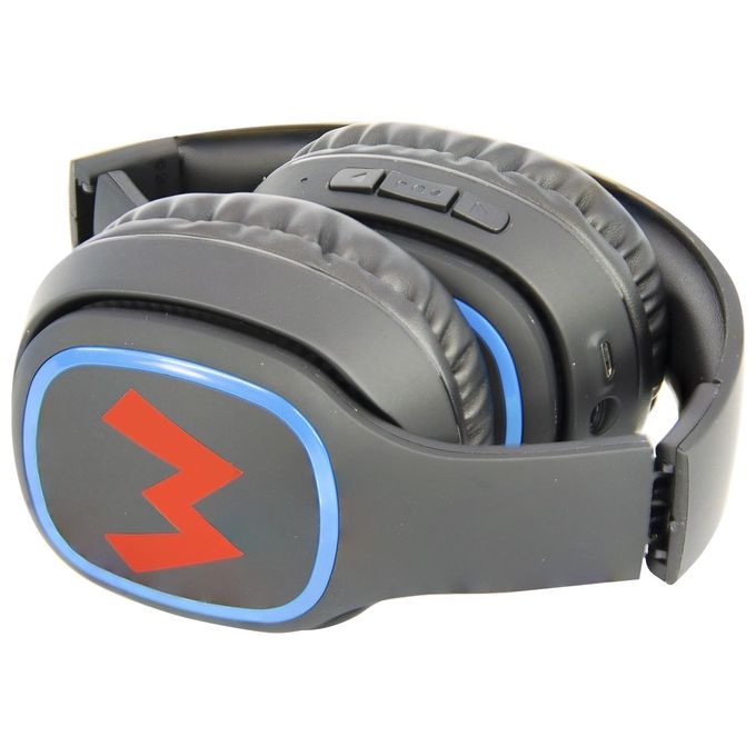 OTL Technologies SM0698 Super Mario Icon Cuffie Bluetooth Wireless Pieghevoli per Bambini 30h Bluetooth 5.0 colore Nero Blu Rosso