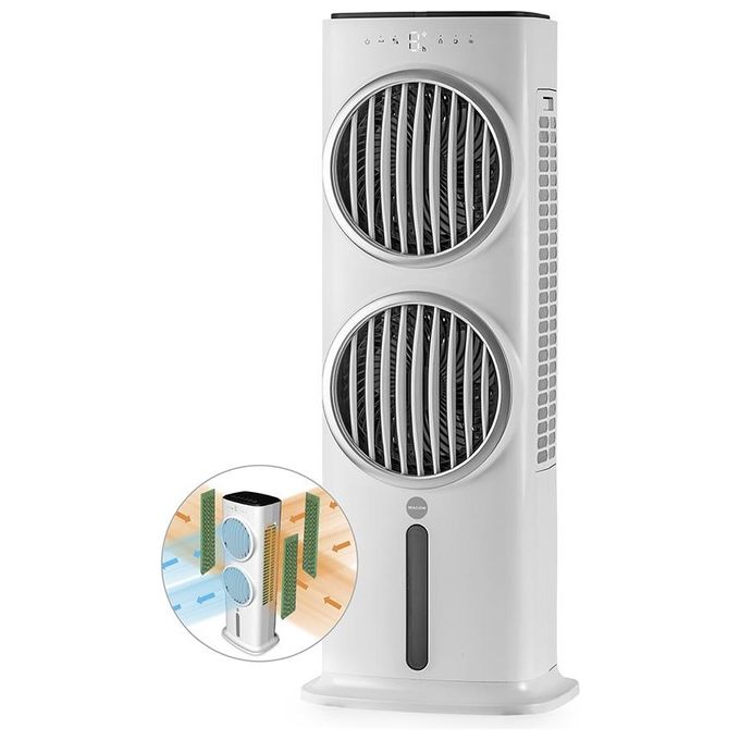 Macom 988 Enjoy Relax Power Double Wind Raffrescatore Evaporativo 90W 10L fino a 100 m² colore Bianco