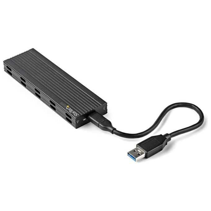 StarTech SM2E1BMU31C Enclosure USB-C a M.2 NVMe o M.2 SATA SSD 10Gbps Alluminio con Cavi USB-A e USB-C colore Nero