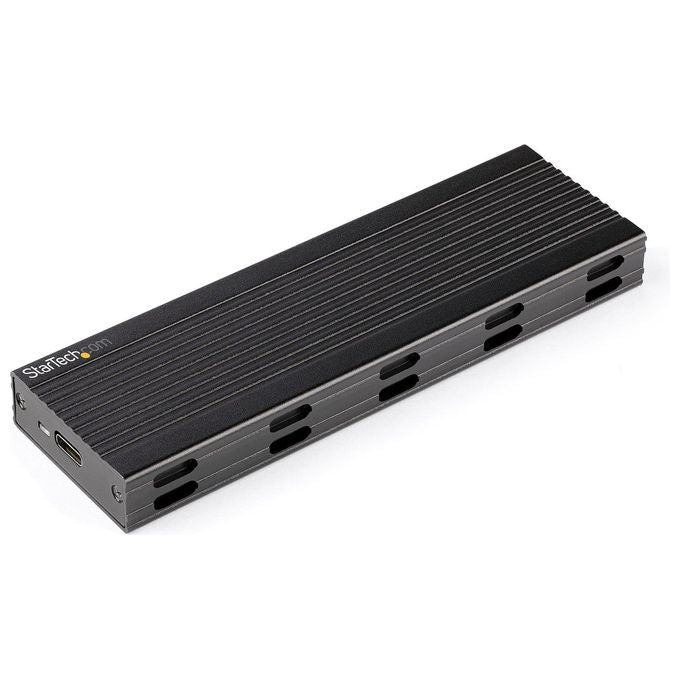 StarTech SM2E1BMU31C Enclosure USB-C a M.2 NVMe o M.2 SATA SSD 10Gbps Alluminio con Cavi USB-A e USB-C colore Nero