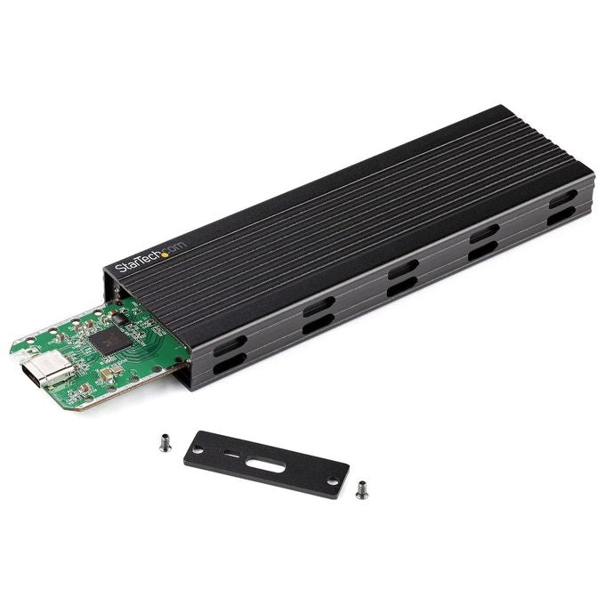 StarTech SM2E1BMU31C Enclosure USB-C a M.2 NVMe o M.2 SATA SSD 10Gbps Alluminio con Cavi USB-A e USB-C colore Nero