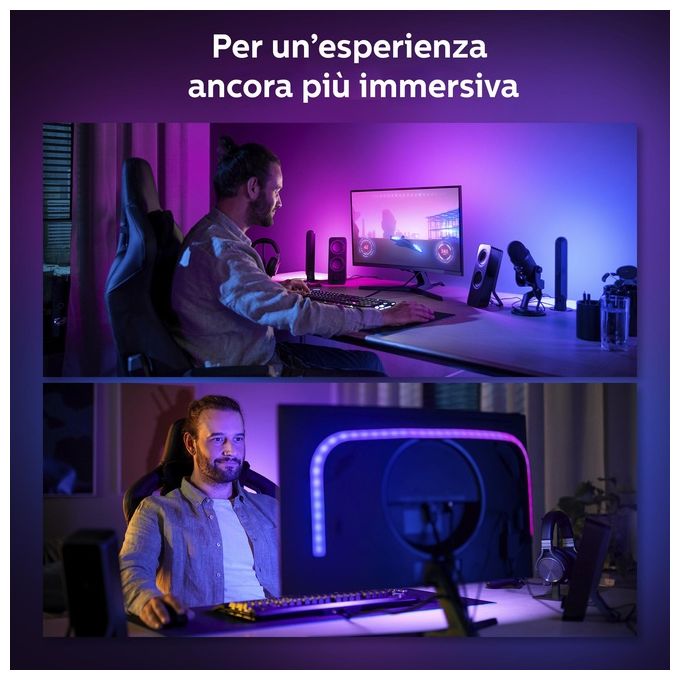 Philips Hue 929003498602 Hue Play Gradient Lightstrip per Monitor 32'' a 34'' 19 W colore Nero