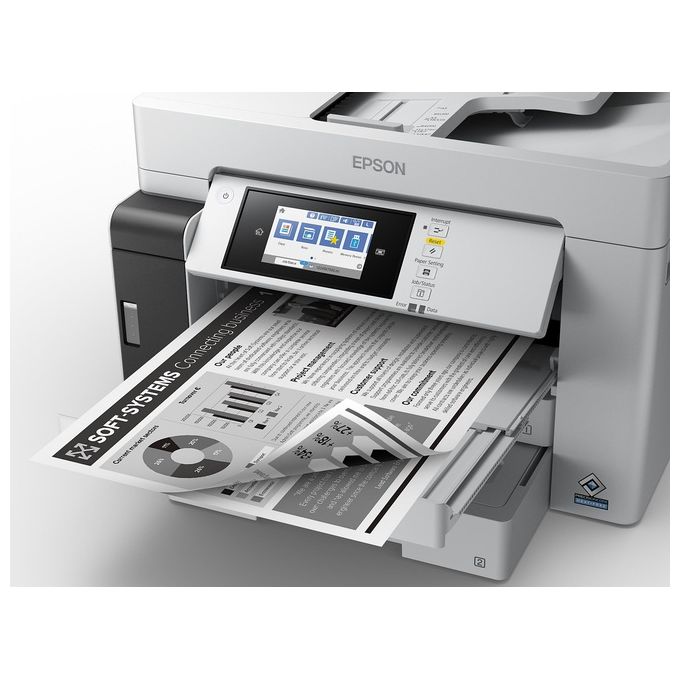 Epson C11CJ41405 EcoTank Pro ET-M16680 Stampante Multifunzione Inkjet Monocromatica A3 Wi-Fi Ethernet USB Touchscreen 25 ppm Fronte Retro Automatico colore Nero