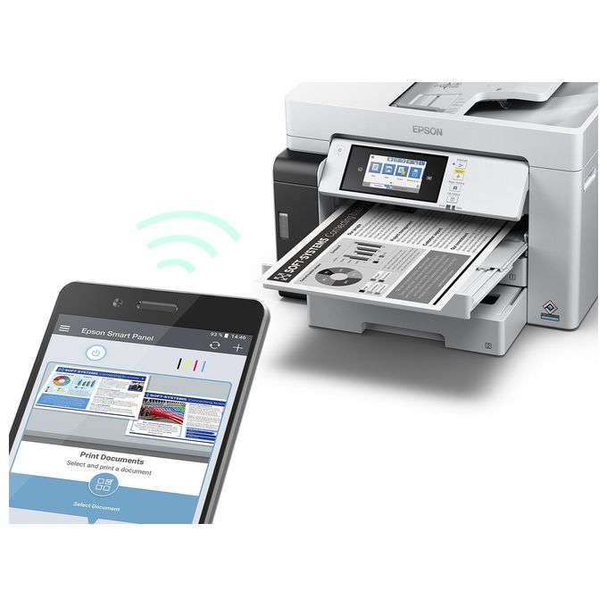 Epson C11CJ41405 EcoTank Pro ET-M16680 Stampante Multifunzione Inkjet Monocromatica A3 Wi-Fi Ethernet USB Touchscreen 25 ppm Fronte Retro Automatico colore Nero