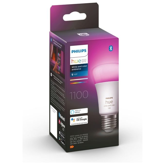Philips Hue White and Color Ambiance Lampadina E27 75W - Illuminazione Smart per Casa