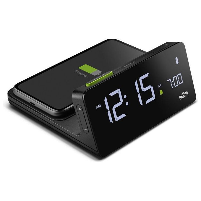 Braun BC21 BEU Sveglia Digitale Display LCD VA Ricarica Wireless Qi 10 W Doppio Allarme Snooze colore Nero
