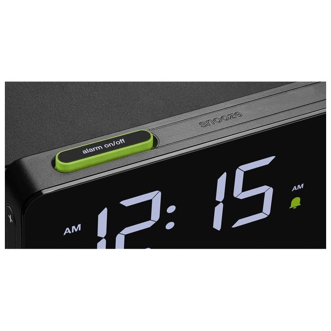 Braun BC21 BEU Sveglia Digitale Display LCD VA Ricarica Wireless Qi 10 W Doppio Allarme Snooze colore Nero