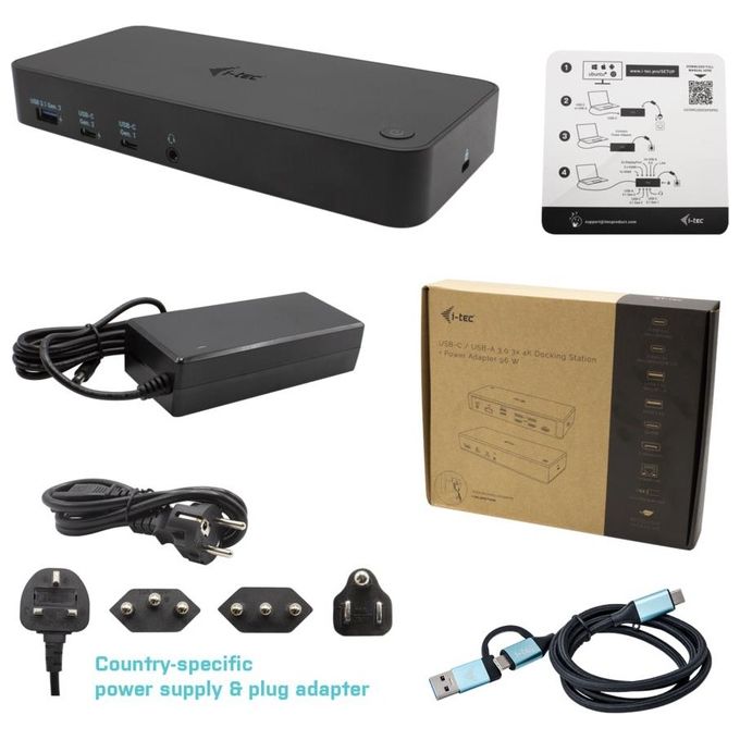 I-tec CATRIPLEDOCKPDPROIT Docking Station USB 3.0 USB-C Thunderbolt 3x 4K Power Delivery 100W colore Nero