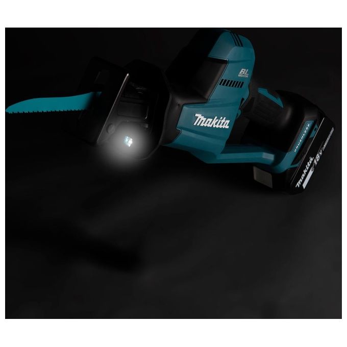Makita DJR189ZJ Seghetto Diritto a Batteria Motore Brushless 18V Velocita' Variabile Fino a 3100 spm Luce LED Inclusa Valigetta Makpac e 3 Lame Colore Nero Blu