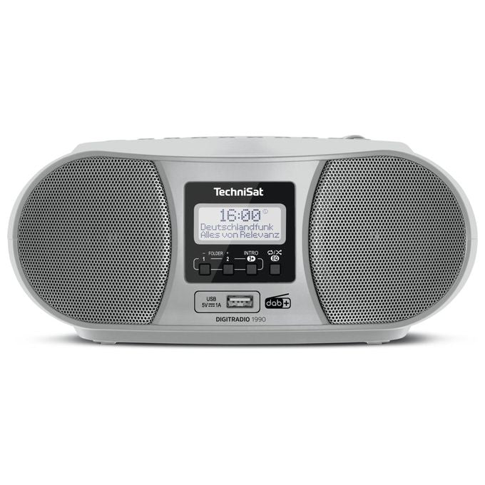 TechniSat 0001-3952 DigitRadio 1990 Radio portatile Analogico e Digitale con DAB+ FM Lettore CD Bluetooth USB 3 W Riproduzione MP3 colore Argento