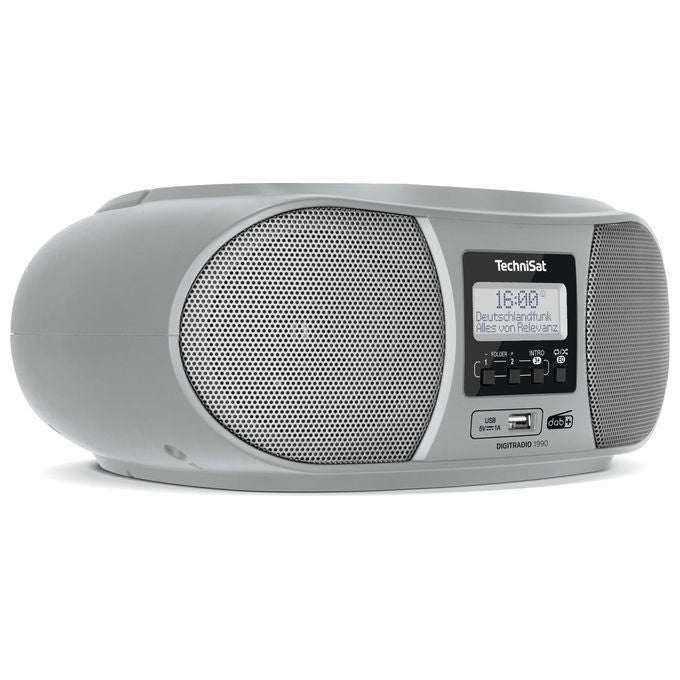 TechniSat 0001-3952 DigitRadio 1990 Radio portatile Analogico e Digitale con DAB+ FM Lettore CD Bluetooth USB 3 W Riproduzione MP3 colore Argento