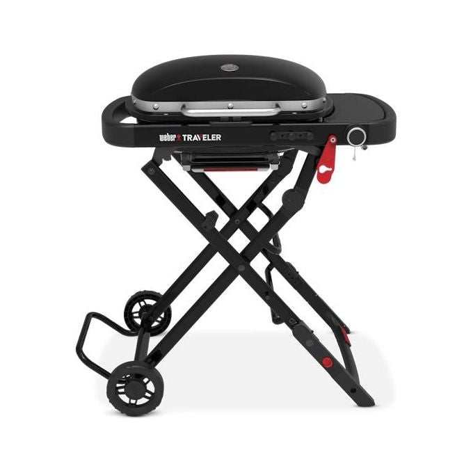 Weber 1500557 Traveler Compact Barbecue a Gas 1 Bruciatore 3,5 kW Griglia 52x36 cm per 4 Persone colore Nero