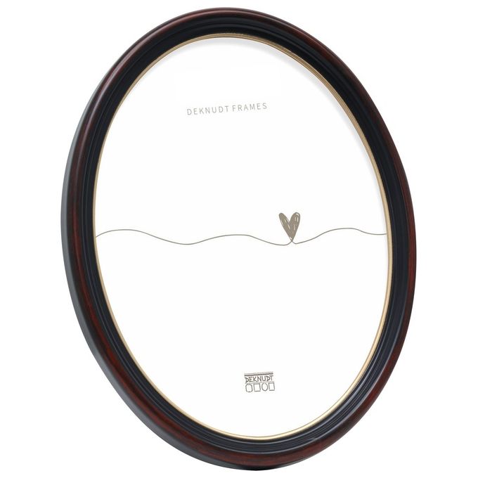 Deknudt S100F9_13,0X18,0 Cornice per Foto Singola Ovale 13 x 18 cm in Resina Vetro e Cartoncino colore Nero