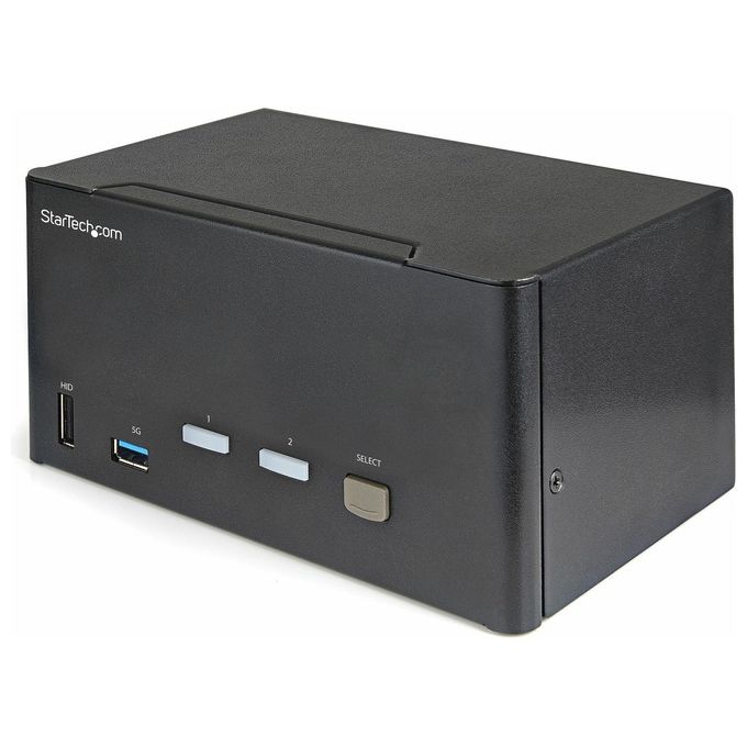 StarTech.com SV231TDPU34K Switch KVM DisplayPort 2 Porte 3 Monitor 4K 60Hz UHD HDR Hub USB 3.0 Audio Digitale e Analogico colore Nero