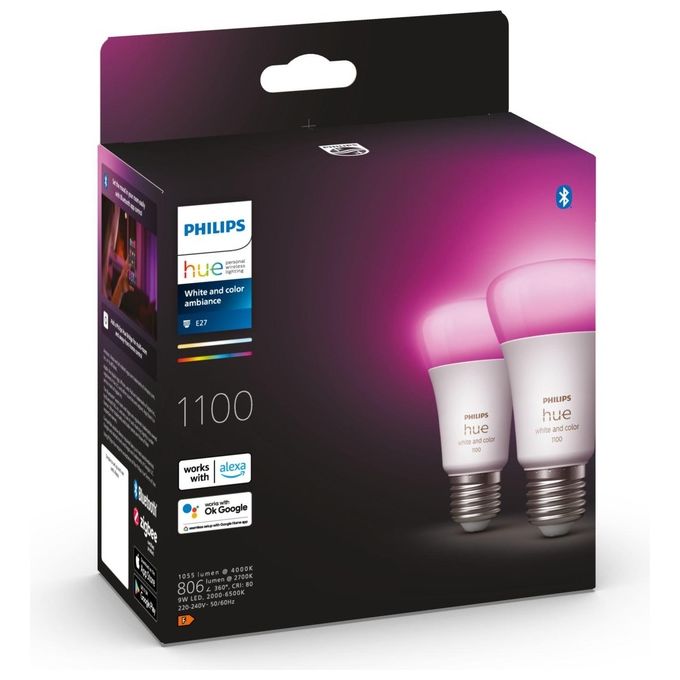 Philips Hue White and Color Ambiance 2 Lampadine E27 75W