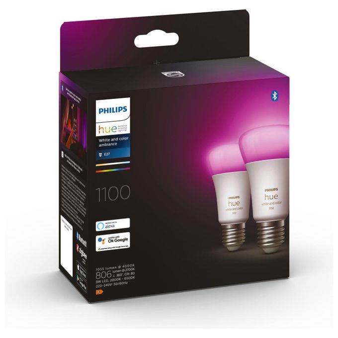 Philips Hue White and Color Ambiance 2 Lampadine E27 75W