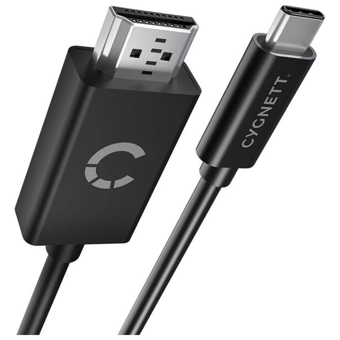 Cygnett CY3305HDMIC Cavo e Adattatore Video da USB tipo-C a HDMI 1,8 m Risoluzione 4K-60Hz colore Nero