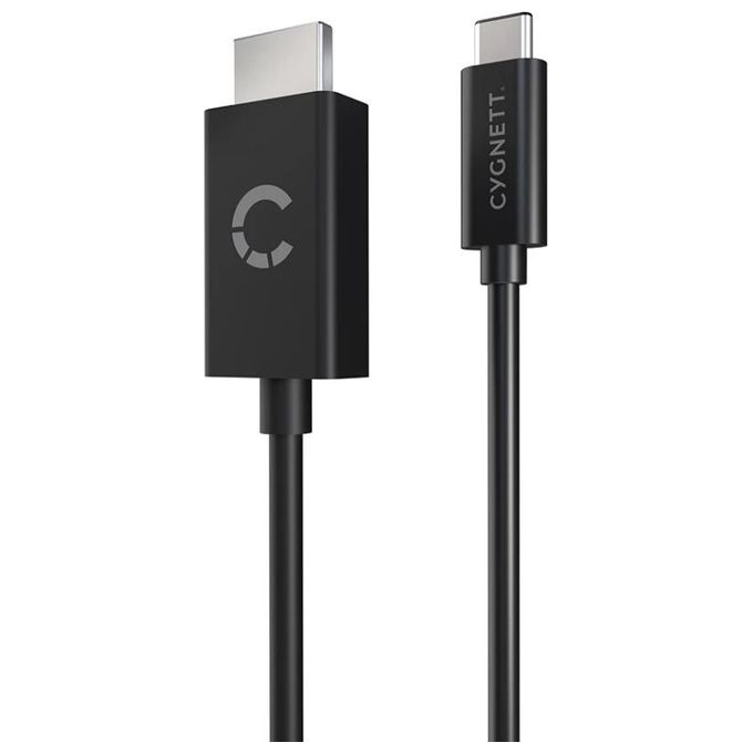 Cygnett CY3305HDMIC Cavo e Adattatore Video da USB tipo-C a HDMI 1,8 m Risoluzione 4K-60Hz colore Nero