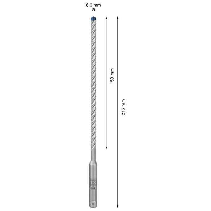Bosch Punta per Martelli Expert SDS Plus-7X per Calcestruzzo Armato Diametro 6.00x215 mm