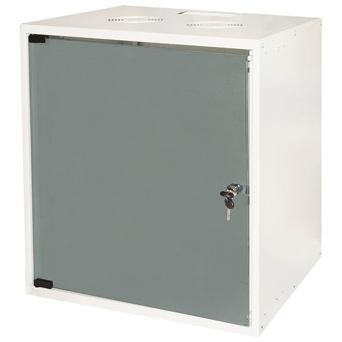 Link LK1912U40E Armadio Rack 19'' da Muro 12U Disassemblato Porta Vetro Temperato Carico 40 Kg colore Grigio