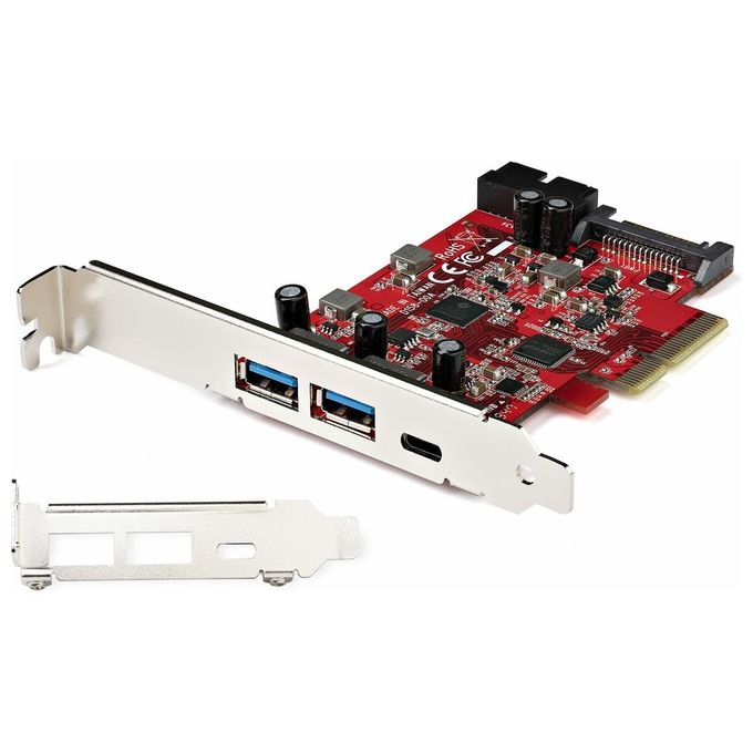 StarTech PEXUSB312A1C1H Scheda PCIe USB 5 Porte 10Gbps 2x USB-A 1x USB-C 1x IDC USB 3.2 Gen 2 colore Rosso