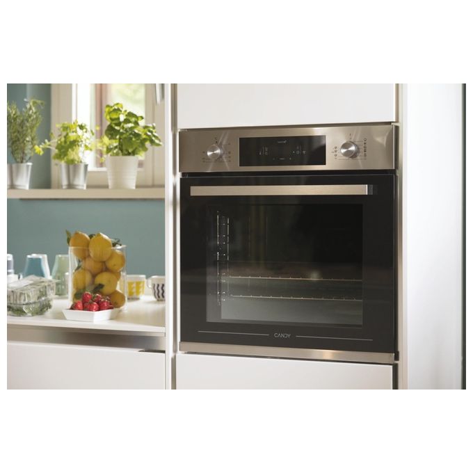 Candy FCP815X E0-E Forno Elettrico Multifunzione da Incasso Capacita' 70 Litri Classe energetica A+ 10 funzioni Wi-Fi + Bluetooth 60 cm Inox