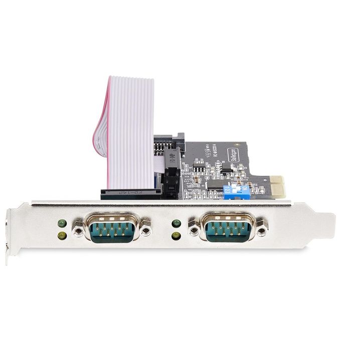 StarTech.com 2S232422485-PC-CARD Scheda Seriale PCIe a 2 porte RS232 RS422 RS485 DB9 UART 16C1050 Windows Linux TAA Compliant colore Nero