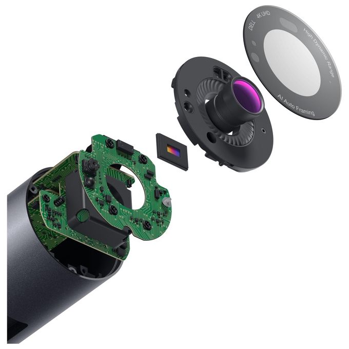 Dell WB7022-DEMEA UltraSharp Webcam 4K UHD con HDR e AI Auto Framing colore Nero