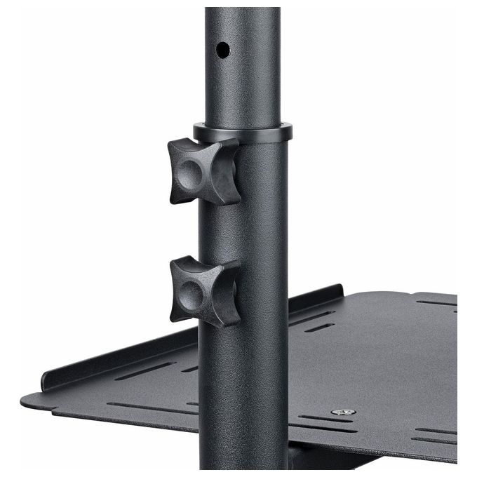 StarTech ADJPROJCART Supporto per proiettore e laptop mobile con 2 ripiani regolabili da 10Kg ciascuno altezza regolabile da 95 a 145 cm con ruote bloccabili colore Nero