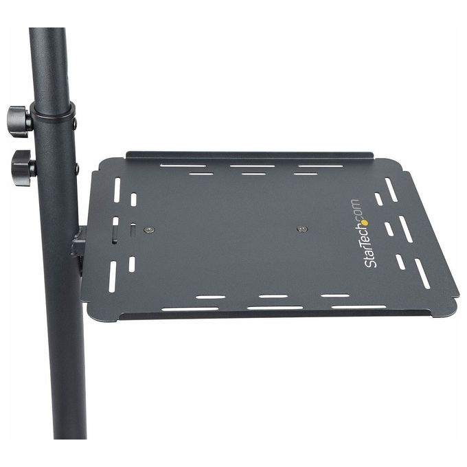 StarTech ADJPROJCART Supporto per proiettore e laptop mobile con 2 ripiani regolabili da 10Kg ciascuno altezza regolabile da 95 a 145 cm con ruote bloccabili colore Nero