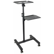 StarTech ADJPROJCART Supporto per proiettore e laptop mobile con 2 ripiani regolabili da 10Kg ciascuno altezza regolabile da 95 a 145 cm con ruote bloccabili colore Nero