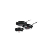 Tefal G732S3 Duetto+ Set di Padelle 3 Pezzi 20 24 28 cm Rivestimento Titanio 2X Indicatore Thermo-Signal Compatibile Induzione Forno 250 °C Lavabile in Lavastoviglie Senza PFOA colore Nero