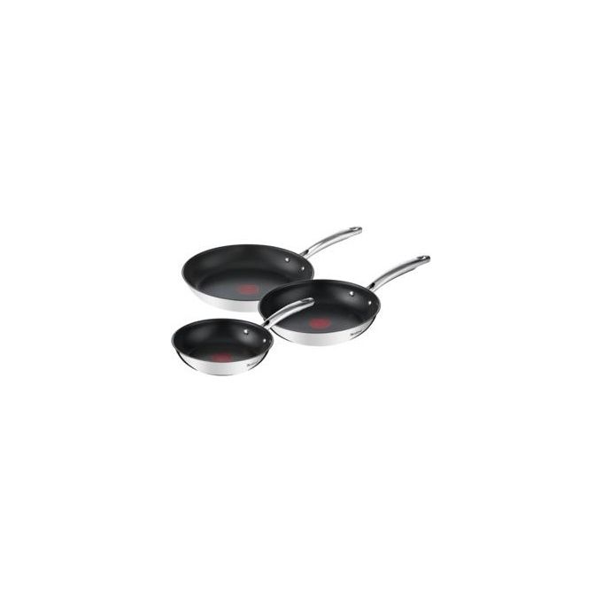 Tefal G732S3 Duetto+ Set di Padelle 3 Pezzi 20 24 28 cm Rivestimento Titanio 2X Indicatore Thermo-Signal Compatibile Induzione Forno 250 °C Lavabile in Lavastoviglie Senza PFOA colore Nero