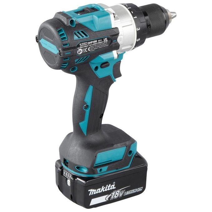 Makita DHP486RTJ LXT Trapano Avvitatore a Percussione Brushless 18V 130 Nm 2x5.0 Ah Li-ion colore Nero Blu