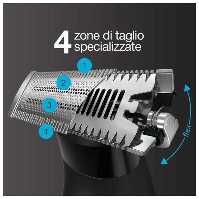 Braun XT5100 Serie X Rasoio elettrico regolabarba bagnato e secco 5 pettini 1-5 mm colore Nero