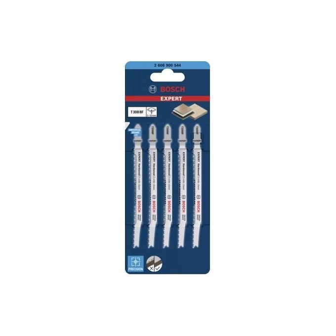 Bosch EXPERT Lame per Seghetto T308BF Hardwood 2-Side Clean 5 Pezzi
