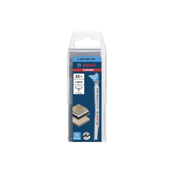 Bosch 2 608 900 545 Expert Hardwood 2-side clean Lama per seghetto alternativo Bimetallo Lunghezza totale 11,7 cm Quantita' 25 pz colore Acciaio inox