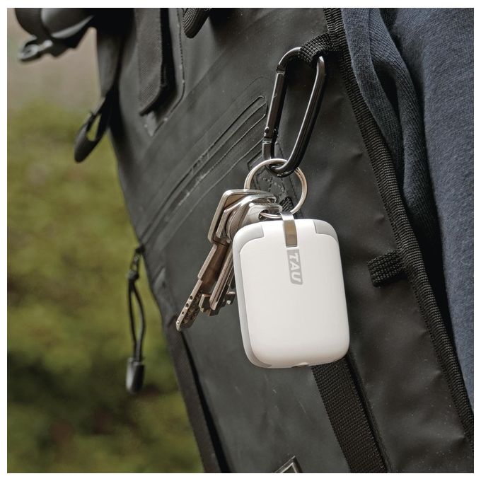 Rolling Square Tau Batteria Portatile Power Bank con Cavi Lightning Micro-Usb e Usb-C 1400mAh Base di Ricarica Smart Bianco