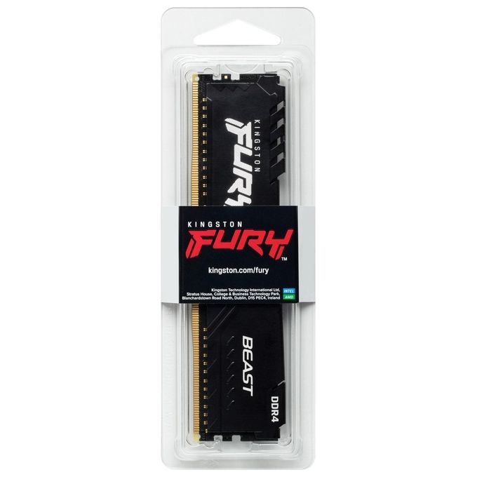Kingston KF432C16BB-8 FURY Beast Memoria RAM DDR4 8GB 3200MHz CL16 DIMM XMP 2.0 colore Nero
