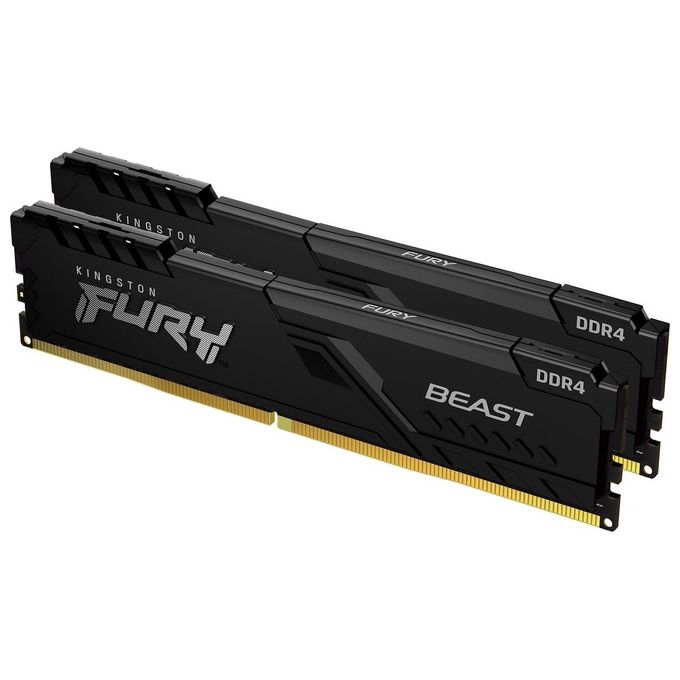 Kingston KF432C16BBK2-64 FURY Beast Kit Memoria RAM DDR4 64GB 2x32GB 3200MHz CL16 DIMM Dual Channel XMP 2.0 colore Nero