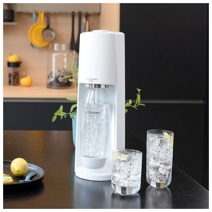 SodaStream 1012811440 Terra Gasatore d'Acqua con Bottiglia 1L e Cilindro CO2 Quick Connect 60L colore Bianco