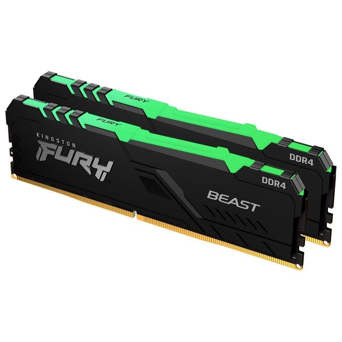 Kingston KF426C16BBAK2-32 FURY Beast Memoria RAM DDR4 32GB 2x16GB 2666MHz CL16 DIMM RGB Intel XMP 2.0