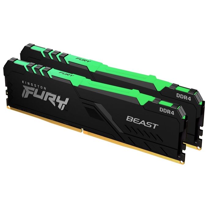 Kingston KF426C16BBAK2-32 FURY Beast Memoria RAM DDR4 32GB 2x16GB 2666MHz CL16 DIMM RGB Intel XMP 2.0