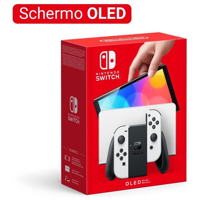 Nintendo, Switch OLED, Bianco, Console Portatile, Schermo 7 Pollici, 64GB