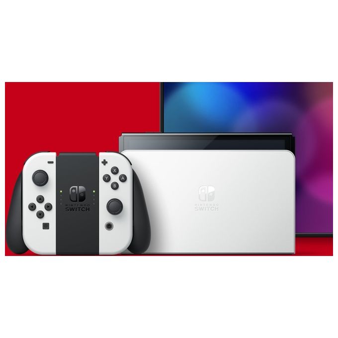 Nintendo, Switch OLED, Bianco, Console Portatile, Schermo 7 Pollici, 64GB