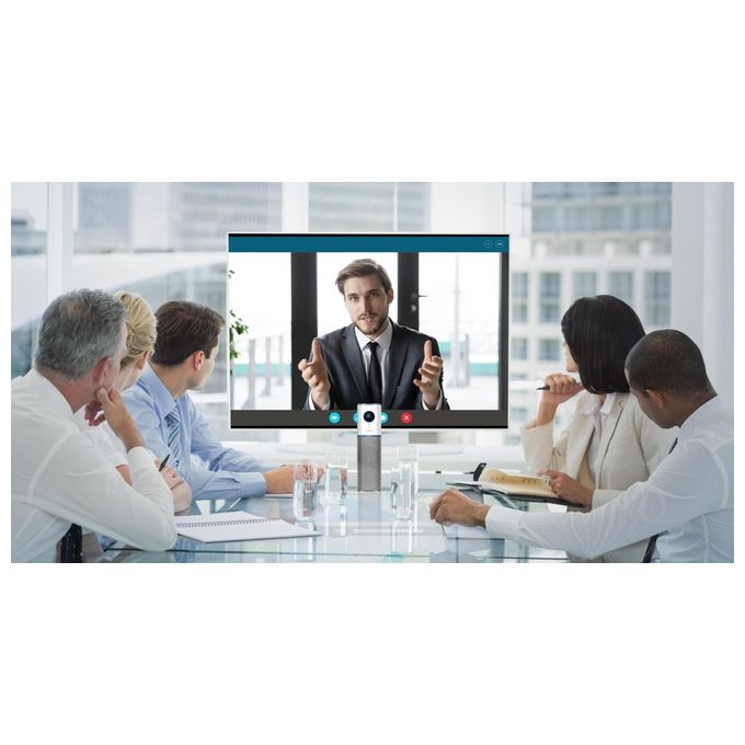 Nexvoo NXV10002 NexPod Webcam Full HD 1080p 30 fps Angolo Visione 110° Microfono Altoparlante Integrati USB Type-C colore Grigio Argento