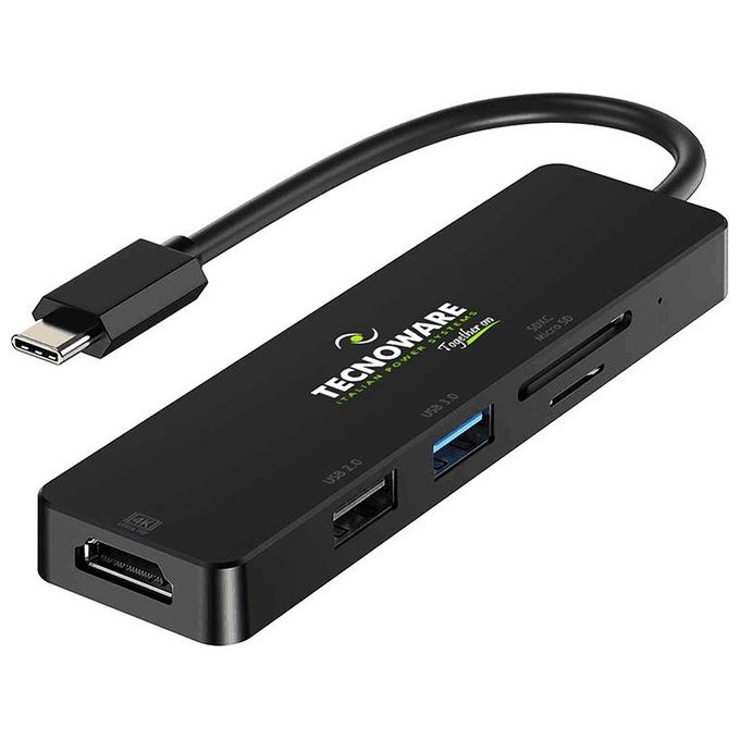 Tecnoware FHUB17693 Hub Usb Type-C Hub 5 in 1 Adapter