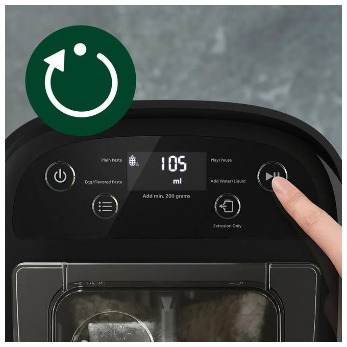Philips HR2665-93 Serie 7000 Macchina per la Pasta 200W 800g 8 Trafile Bilancia Integrata colore Nero