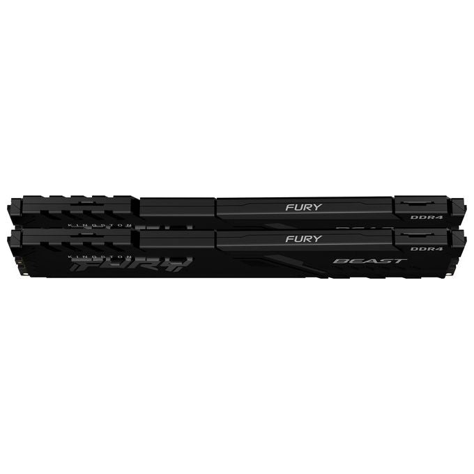 Kingston KF432C16BBK2-64 FURY Beast Kit Memoria RAM DDR4 64GB 2x32GB 3200MHz CL16 DIMM Dual Channel XMP 2.0 colore Nero